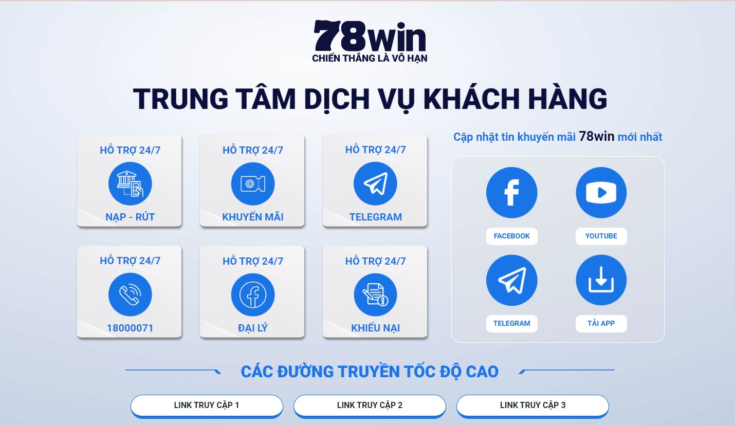 Dịch vụ chăm sóc khách hàng 78win